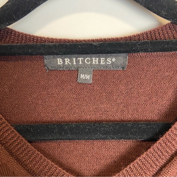 ⚪️ Britches merino wool blend burgundy knit pullover - Picture 3 of 9
